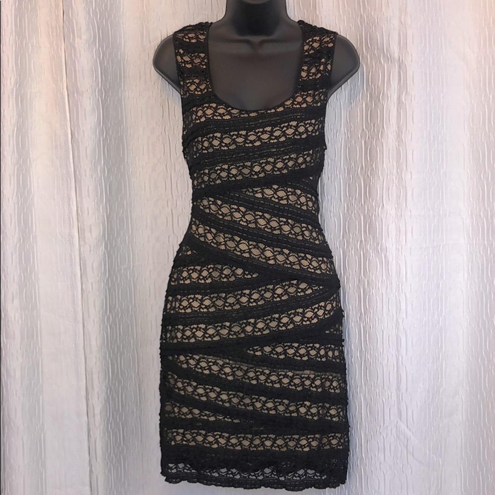 Cream and lace cocktail dress